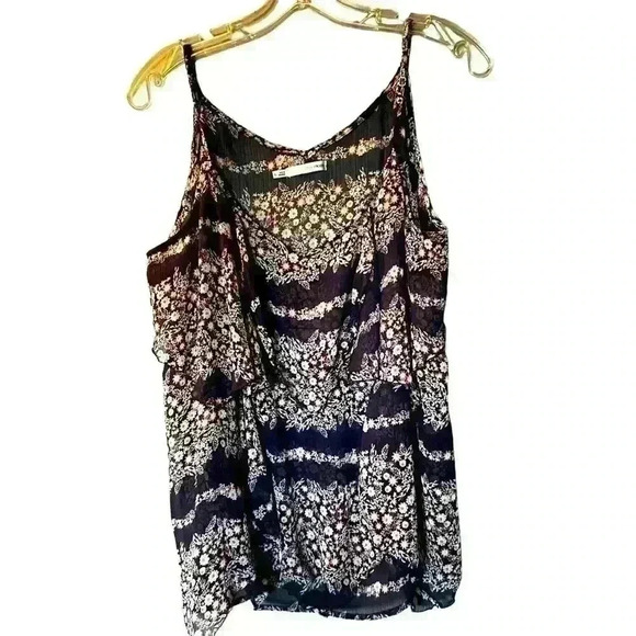 Maurice's Women's Sz XL Handkerchief Cami Tank Blue Floral - Picture 1 of 4